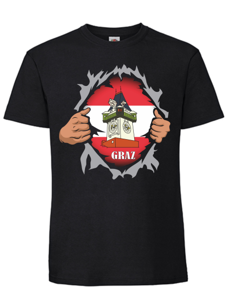 T-Shirt Graz Uhrturm Hände
